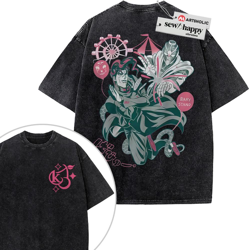Wash Tee Noriaki Kakyoin Shirt, JoJo's Bizarre Adventure Shirt, Anime Shirt, Vintage T-Shirt 2-Sided