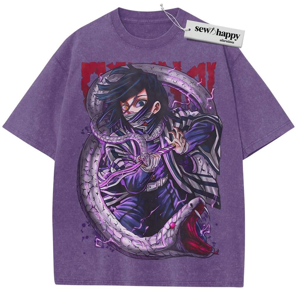 Wash Tee Obanai Iguro Shirt, Demon Slayer Shirt, Anime Shirt, Vintage T-Shirt