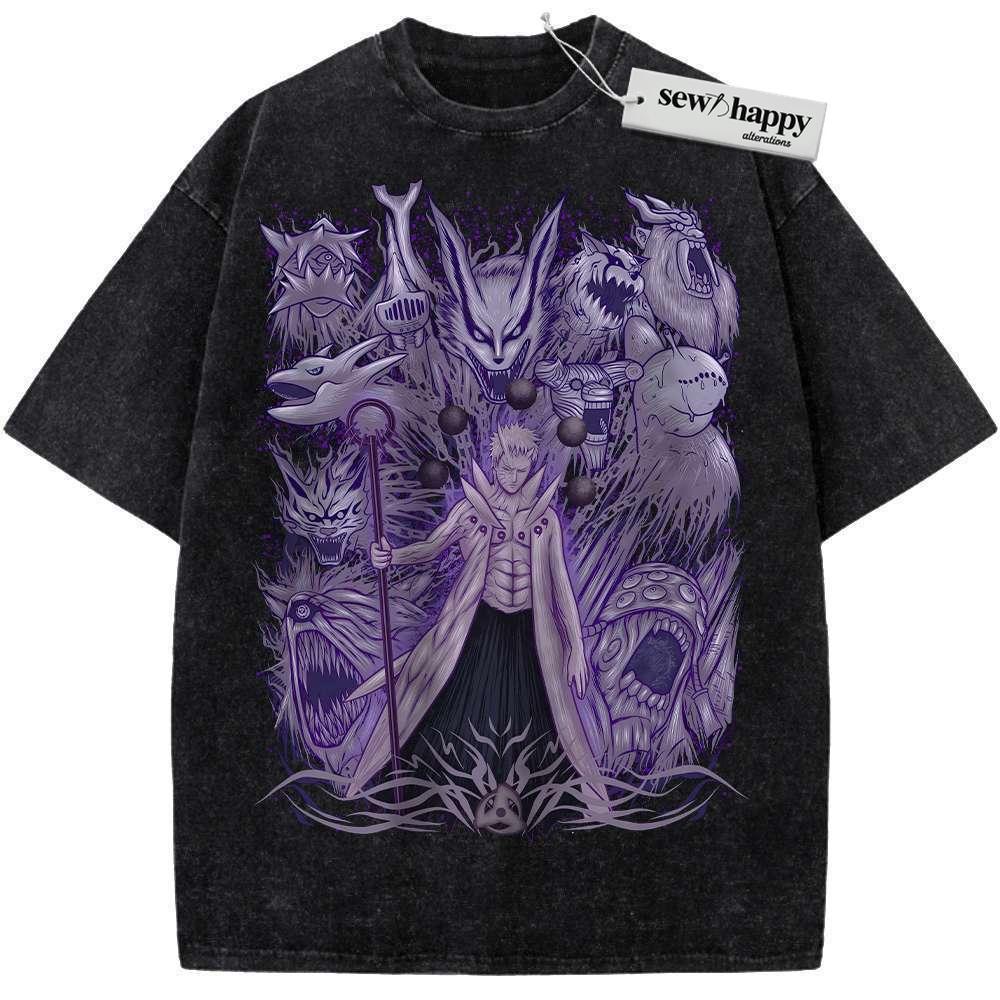 Wash Tee Obito Uchiha Shirt, Naruto Shirt, Anime Shirt, Vintage T-Shirt