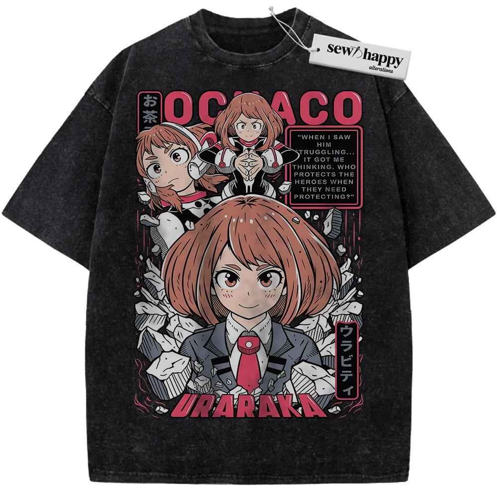 Wash Tee Ochaco Uraraka Shirt, MHA Shirt, Anime Shirt, Vintage T-Shirt