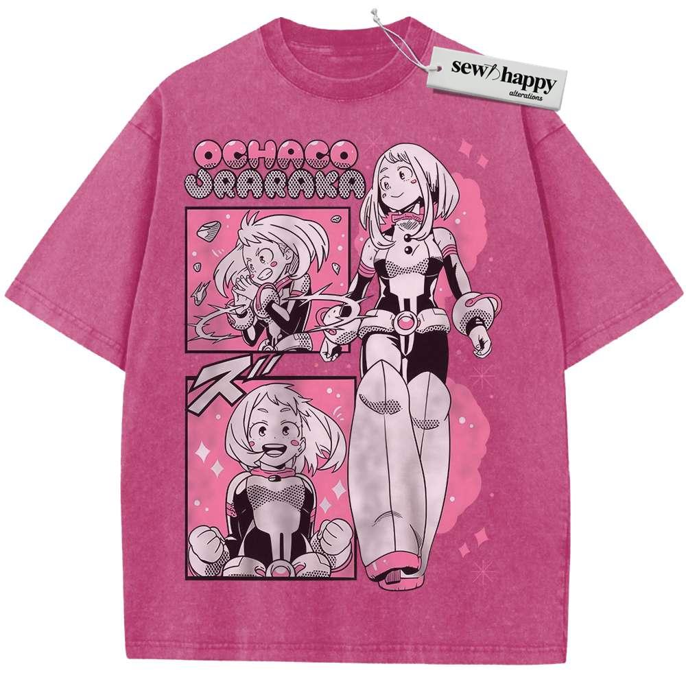 Wash Tee Ochaco Uraraka Shirt, Uravity Shirt, MHA Shirt, Anime Shirt, Vintage T-Shirt
