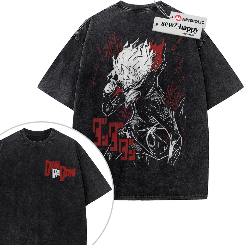 Wash Tee Okarun Shirt, Ken Takakura Shirt, Dandadan Shirt, Anime Shirt, Vintage Tee 2-Sided
