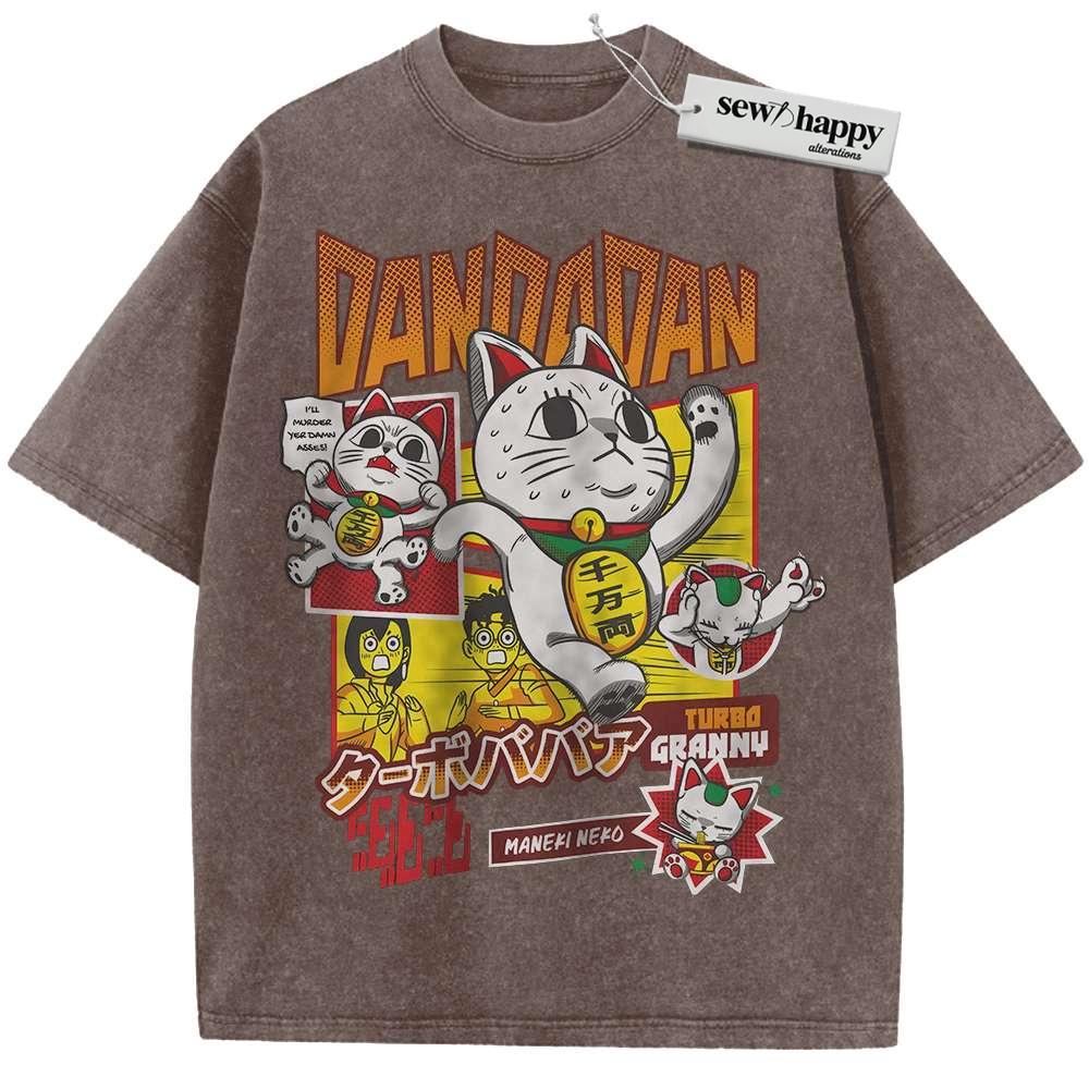 Wash Tee Okarun Shirt, Ken Takakura Shirt, Momo Ayase Shirt, Turbo Granny Shirt, Dandadan Shirt, Anime Shirt, Vintage Tee