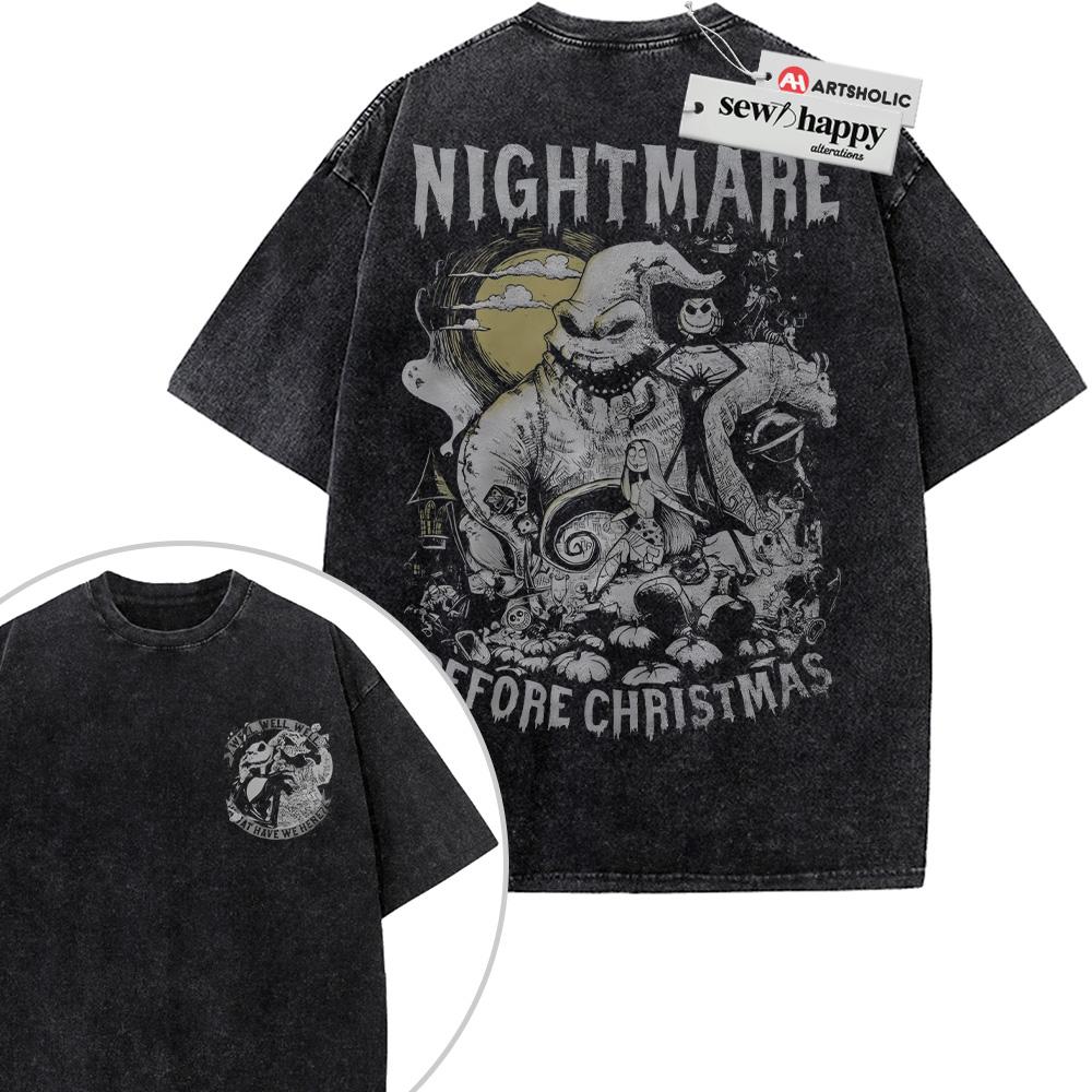 Wash Tee Oogie Boogie Shirt, The Nightmare Before Christmas Shirt, Animated Shirt, Vintage T-Shirt 2-Sided
