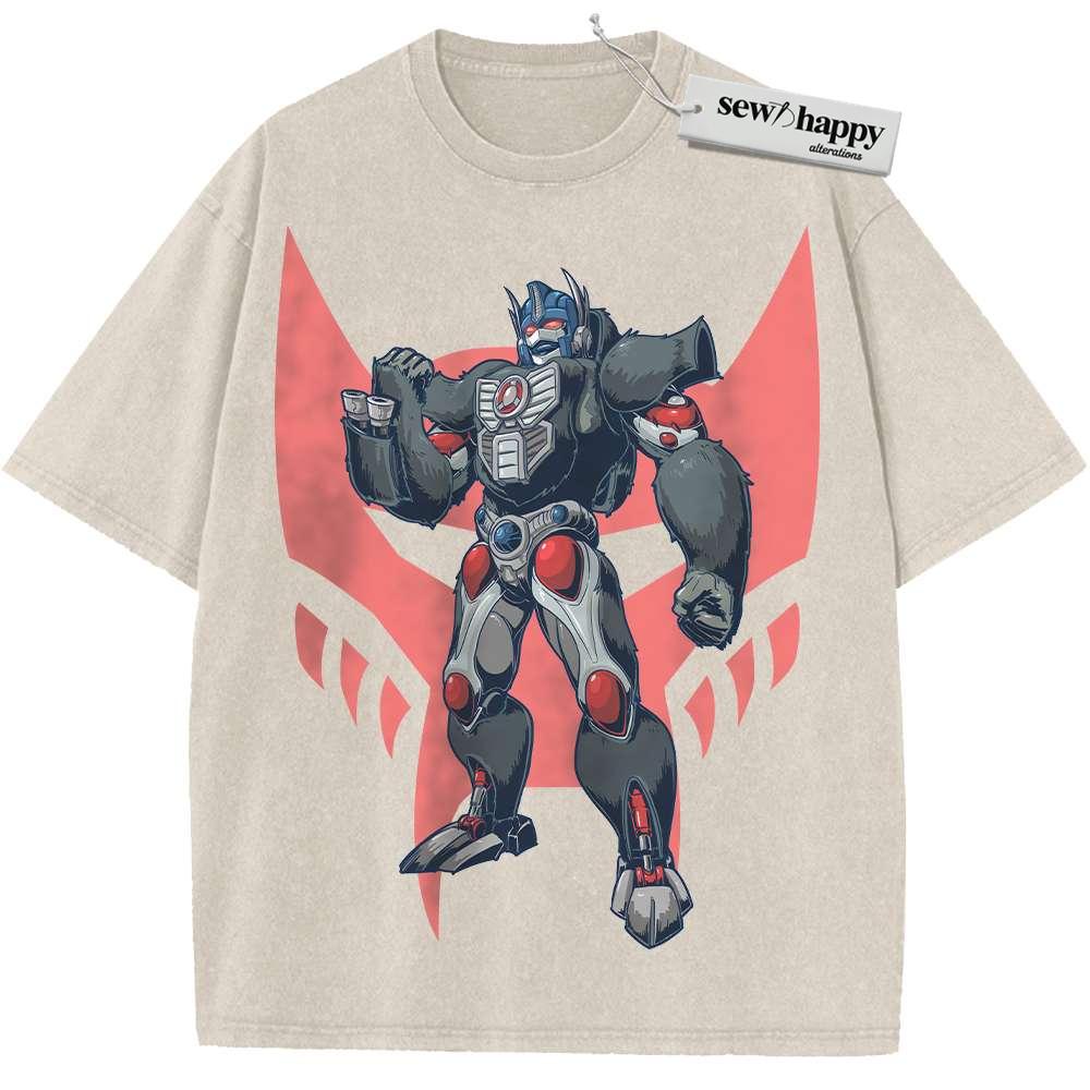 Wash Tee Optimus Primal Shirt, Beast Wars: Transformers Shirt, Movie Shirt, Vintage Tee