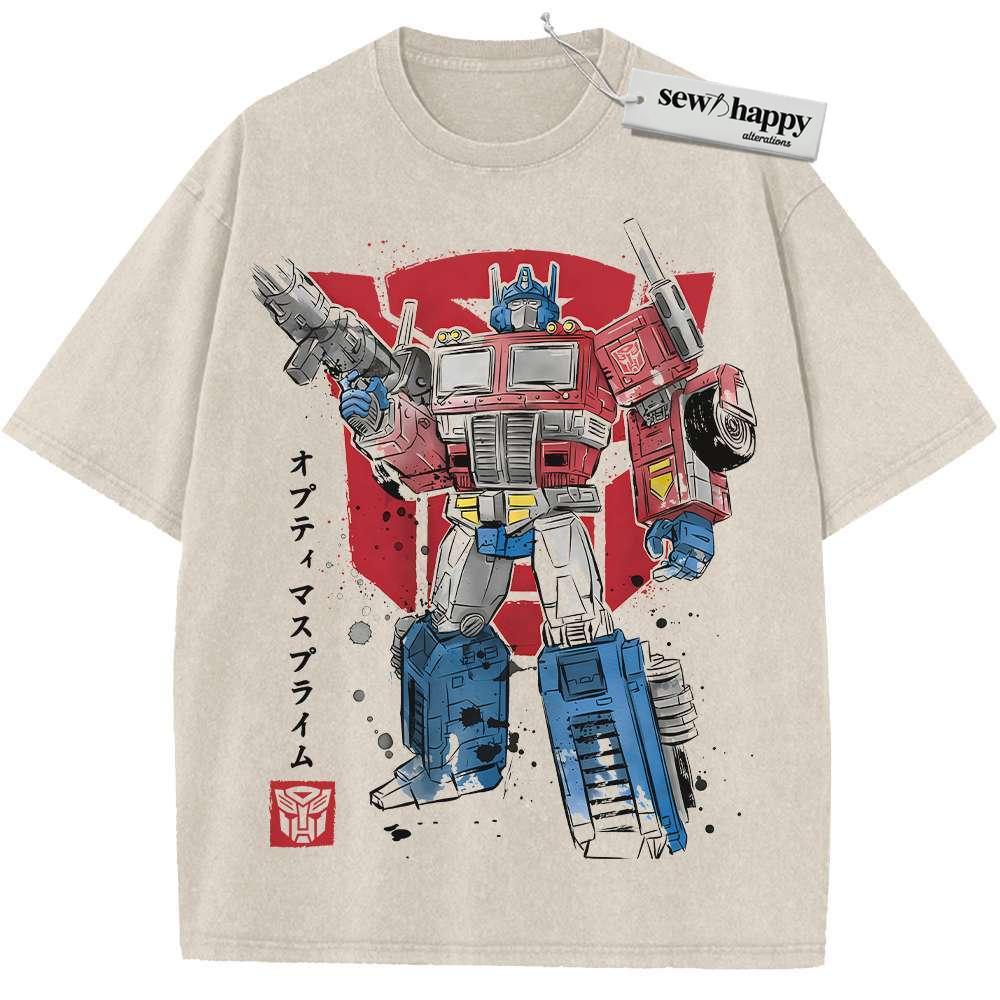 Wash Tee Optimus Prime Shirt, Transformers Shirt, Movie Shirt, Vintage Tee