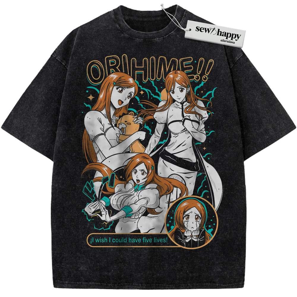 Wash Tee Orihime Inoue Shirt, Bleach Shirt, Anime Shirt, Vintage Tee