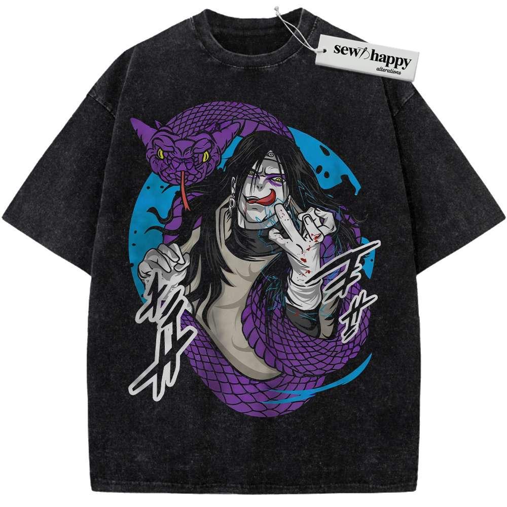 Wash Tee Orochimaru Shirt, Naruto Shirt, Anime Shirt, Vintage T-Shirt