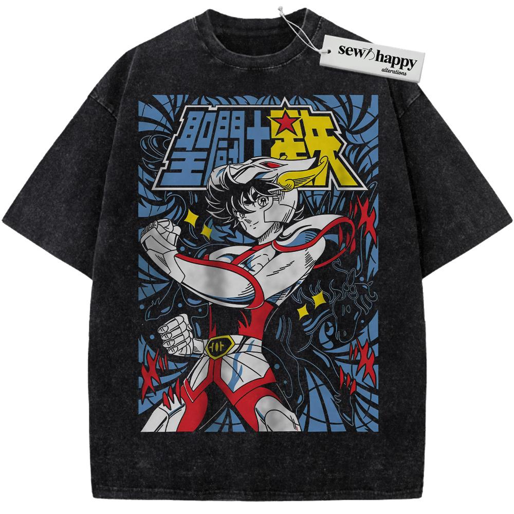 Wash Tee Pegasus Seiya Shirt, Saint Seiya Shirt, Anime Shirt, Vintage T-Shirt
