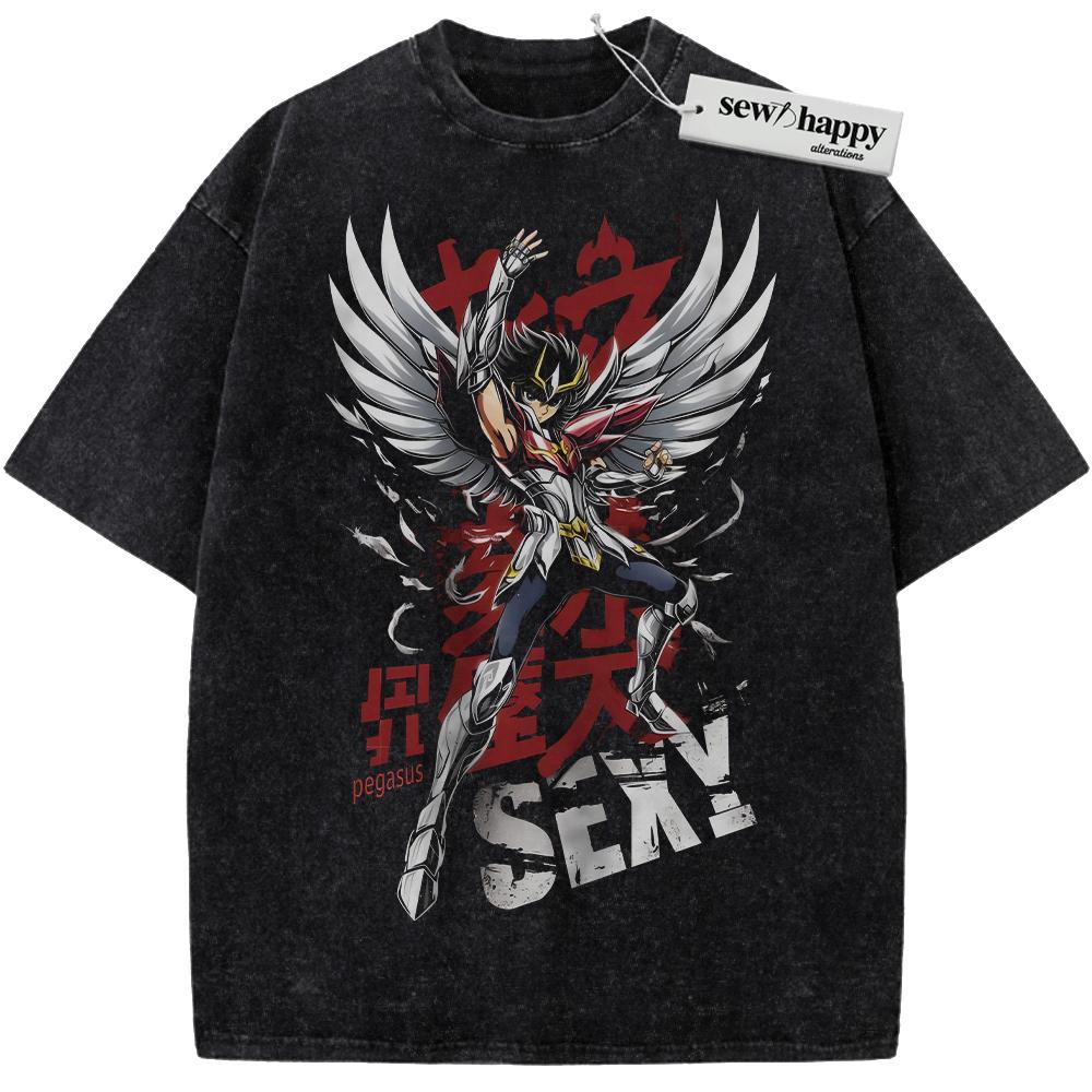 Wash Tee Pegasus Seiya Shirt, Saint Seiya Shirt, Anime Shirt, Vintage Tee
