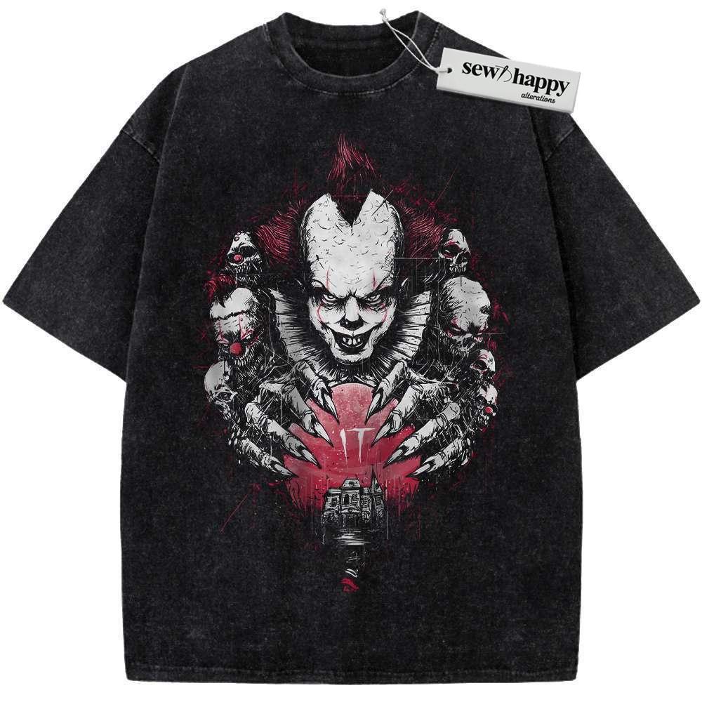 Wash Tee Pennywise Shirt, IT Shirt, Halloween Shirt, Horror Movie Shirt, Vintage T-Shirt