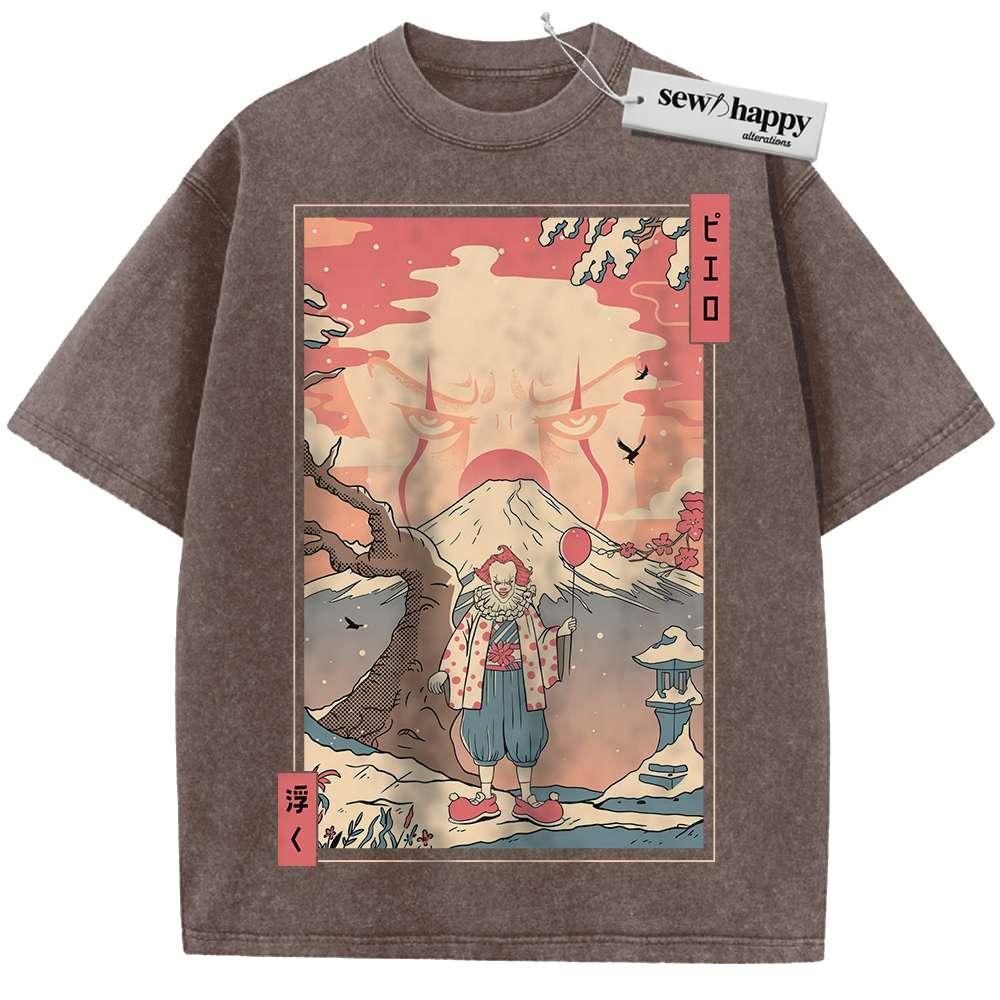 Wash Tee Pennywise Shirt, IT Shirt, Halloween Shirt, Horror Shirt, Vintage T-Shirt Wash Tee Pennywise Shirt, IT Shirt, Halloween Shirt, Horror Shirt, Vintage T-Shirt - Image 1