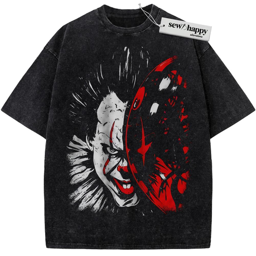 Wash Tee Pennywise Shirt, IT Shirt, Halloween Shirt, Horror Shirt, Vintage Tee
