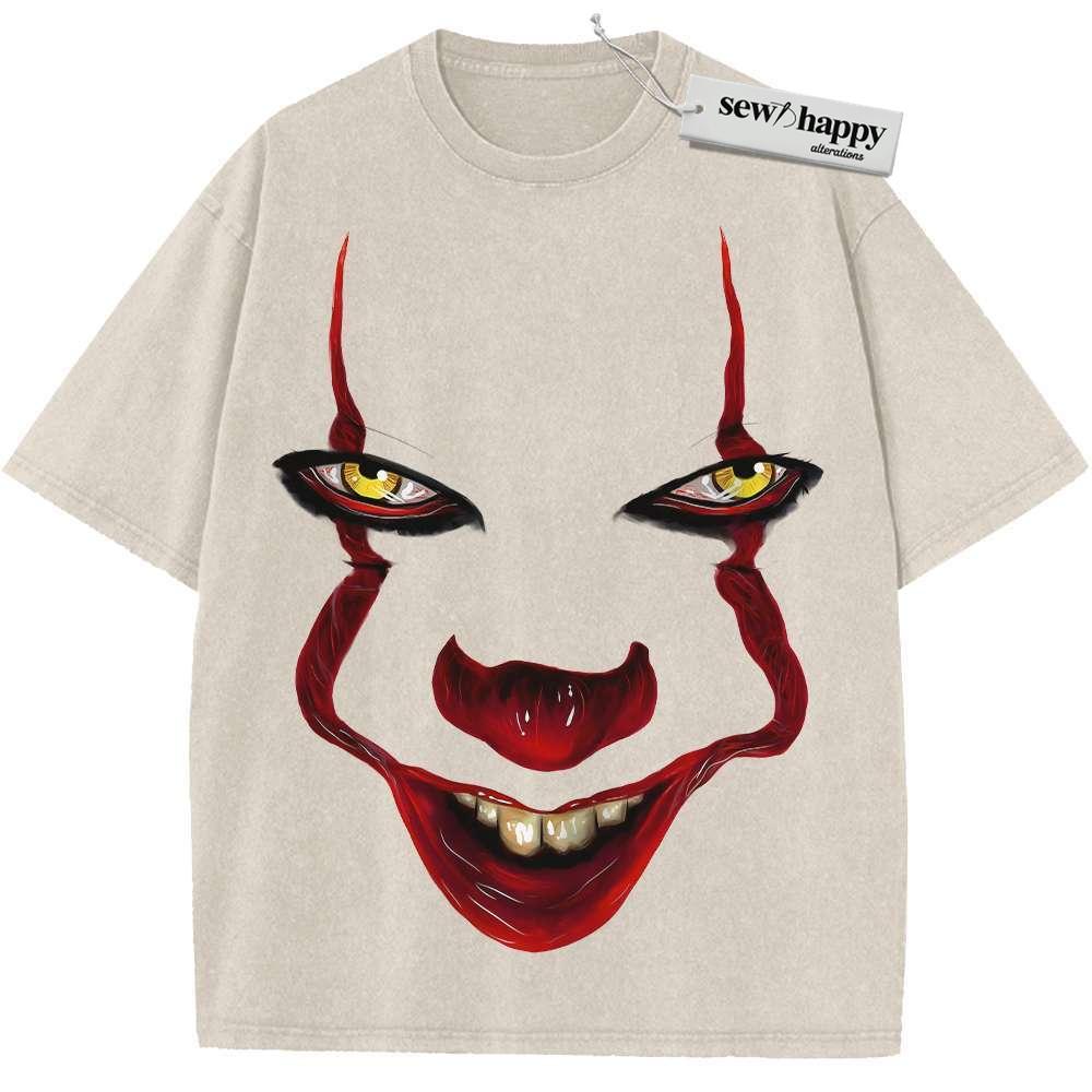 Wash Tee Pennywise Shirt, IT Shirt, Horror Movie Shirt, Vintage Tee