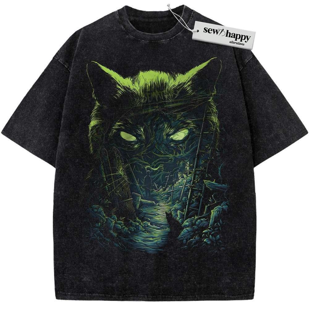 Wash Tee Pet Sematary Shirt, Halloween Shirt, Horror Shirt, Vintage T-Shirt