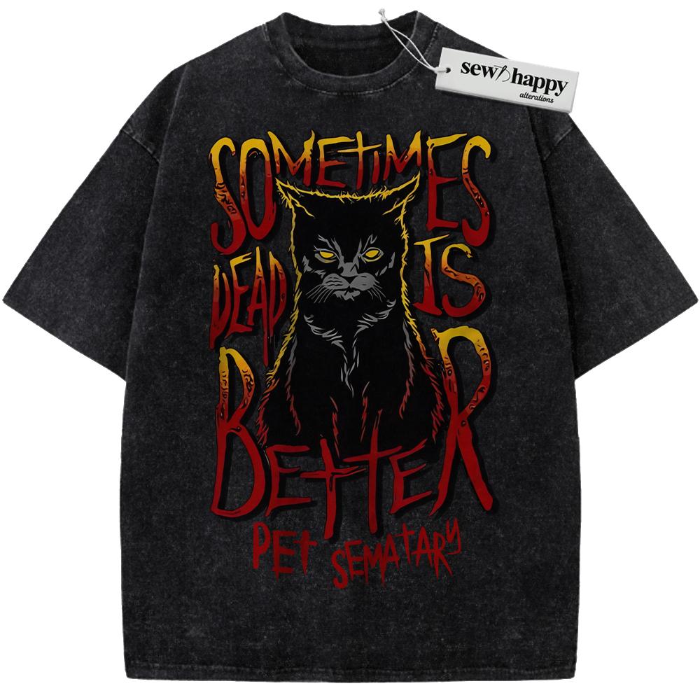Wash Tee Pet Sematary Shirt, Horror Movie Shirt, Vintage Tee