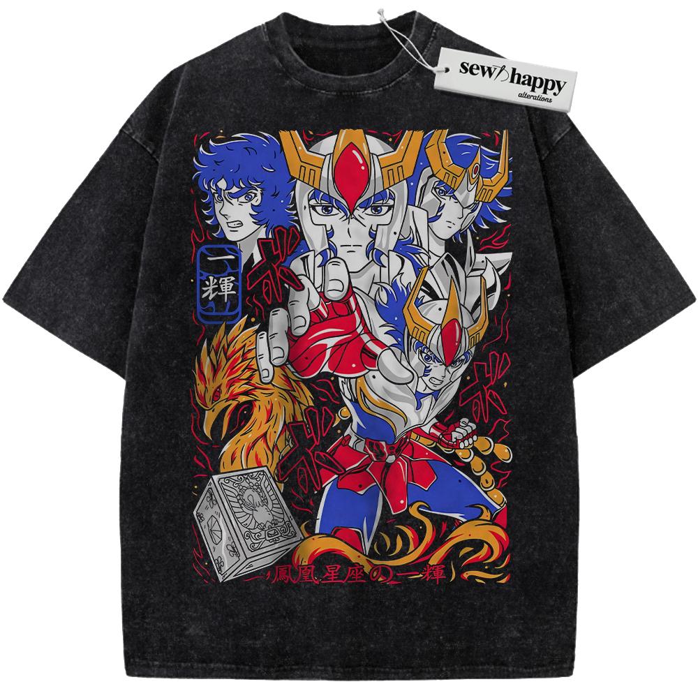 Wash Tee Phoenix Ikki Shirt, Saint Seiya Shirt, Anime Shirt, Vintage T-Shirt
