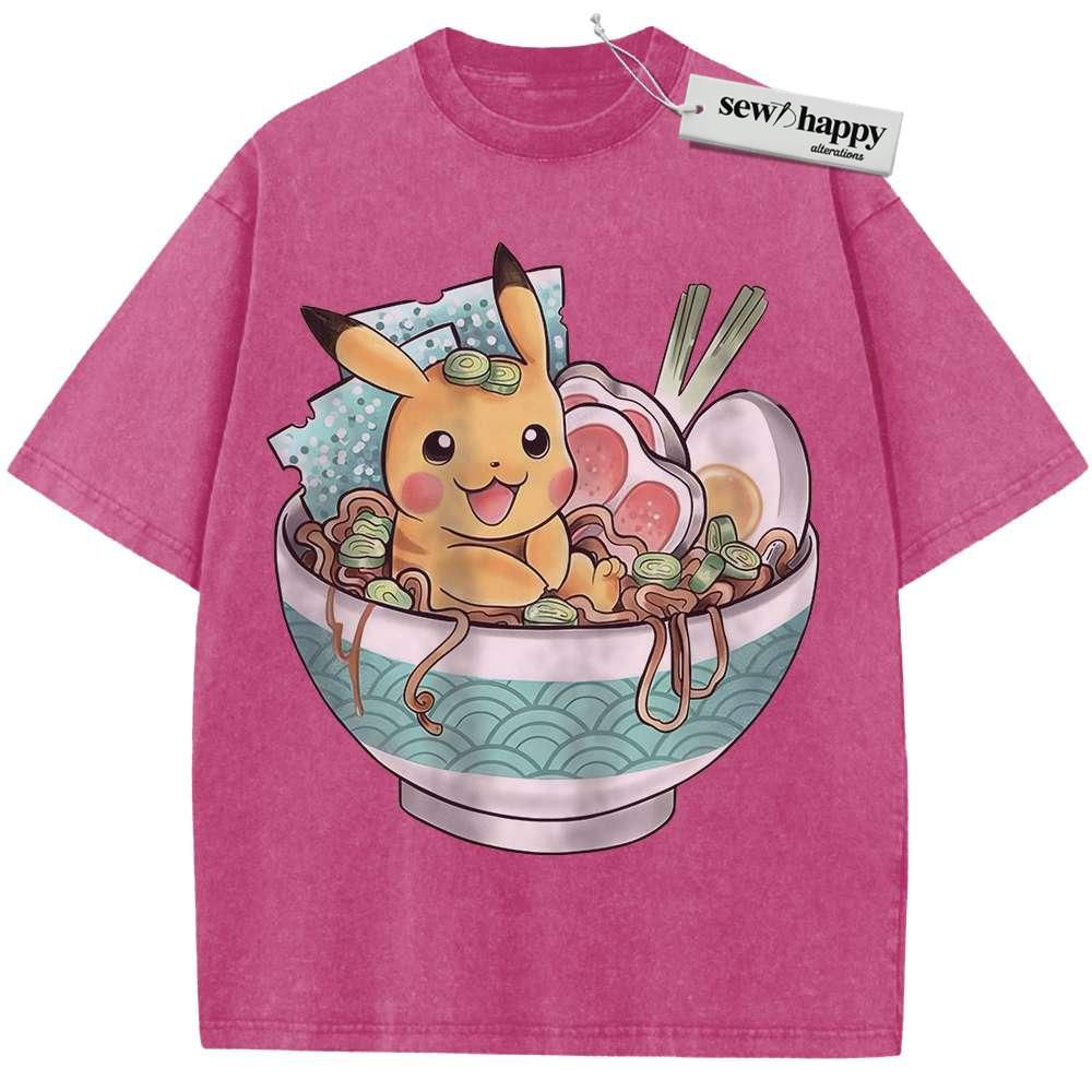 Wash Tee Pikachu Shirt, Pokemon shirt, Anime Shirt, Vintage Tee
