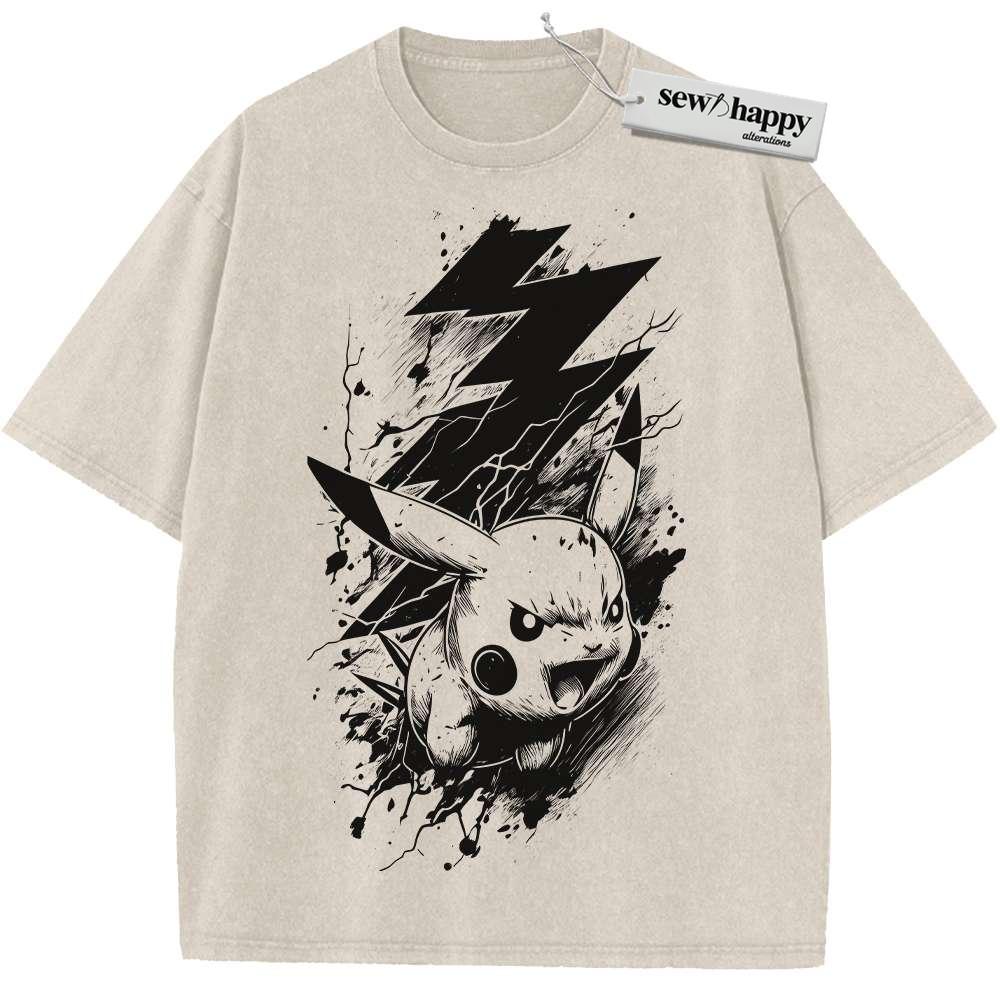 Wash Tee Pikachu Shirt, Pokemon shirt, Anime Shirt, Vintage Tee Wash Tee Pikachu Shirt, Pokemon shirt, Anime Shirt, Vintage Tee - Image 1