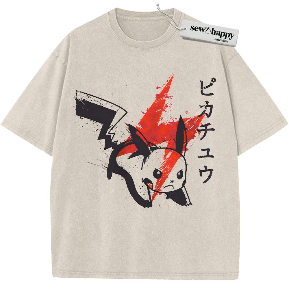 Wash Tee Pikachu Shirt, Pokemon shirt, Anime Shirt, Vintage Tee