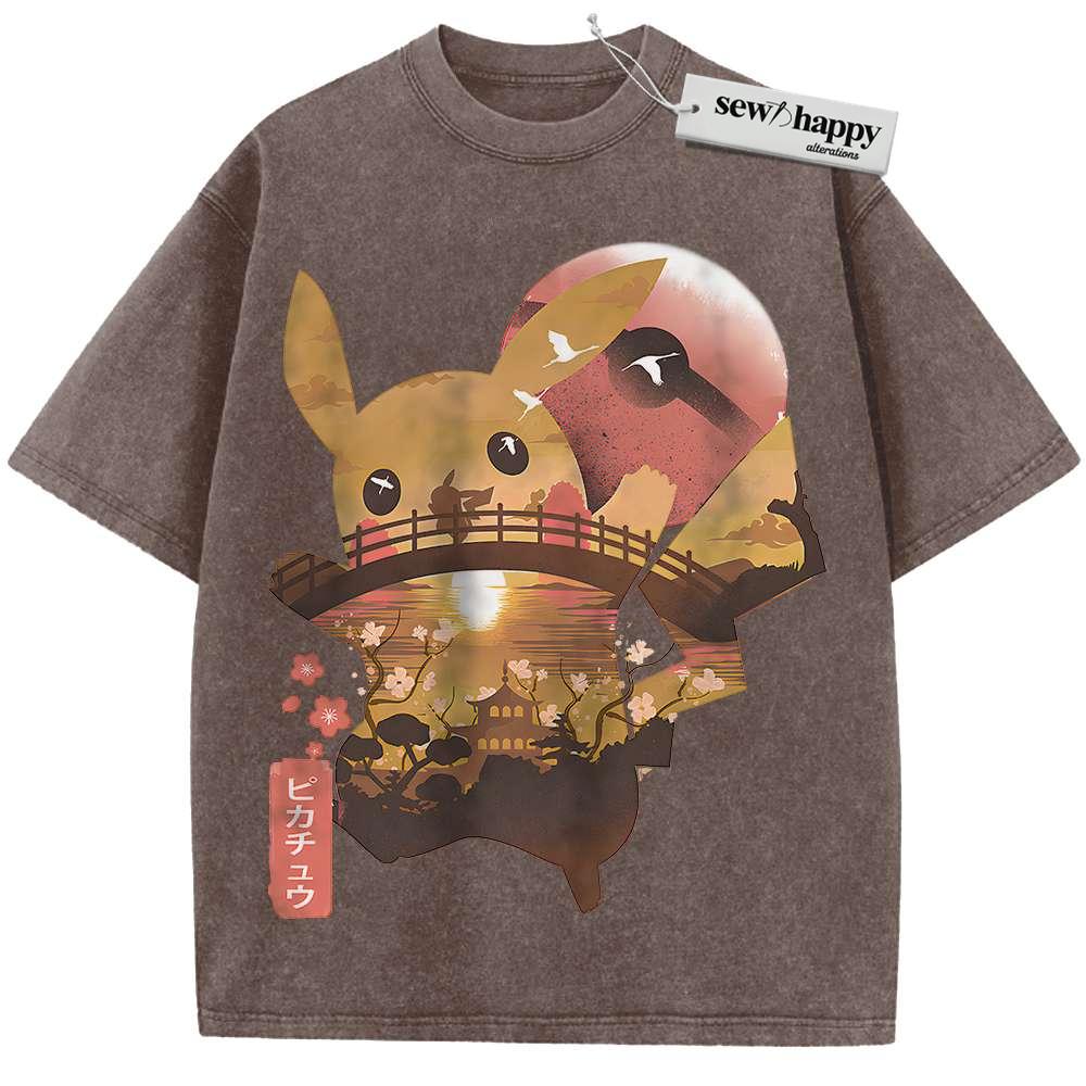 Wash Tee Pikachu Shirt, Pokemon shirt, Anime Shirt, Vintage Tee Wash Tee Pikachu Shirt, Pokemon shirt, Anime Shirt, Vintage Tee - Image 1