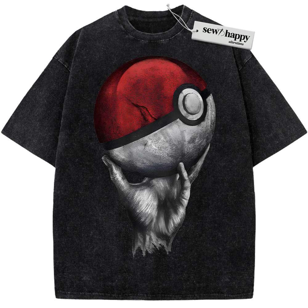 Wash Tee Poke Ball Shirt, Pokemon shirt, Anime Shirt, Vintage T-Shirt