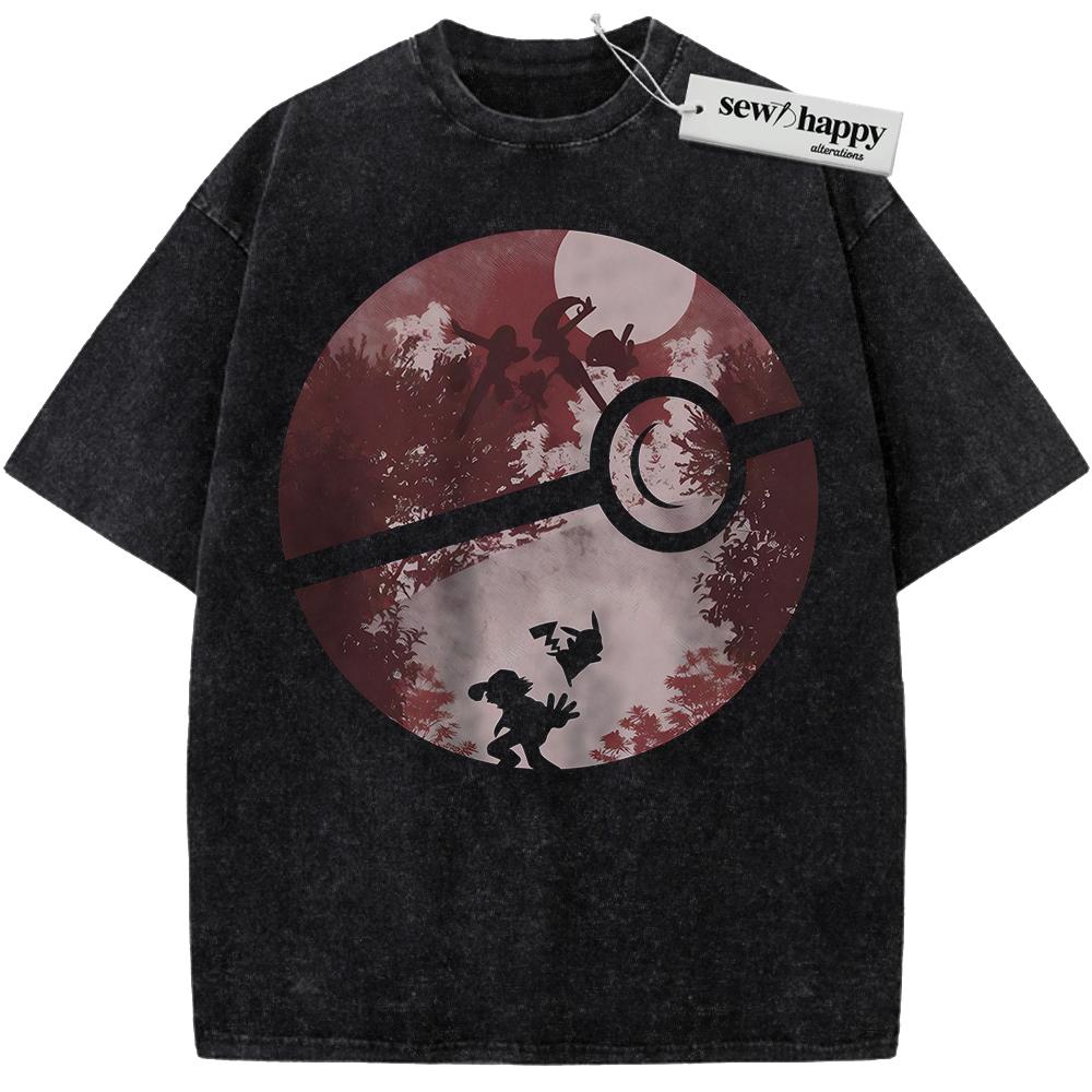 Wash Tee Pokemon Shirt, Anime Shirt, Vintage T-Shirt