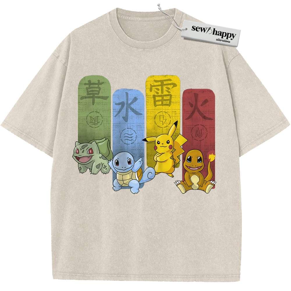Wash Tee Pokemon shirt, Anime Shirt, Vintage T-Shirt Wash Tee Pokemon shirt, Anime Shirt, Vintage T-Shirt - Image 1