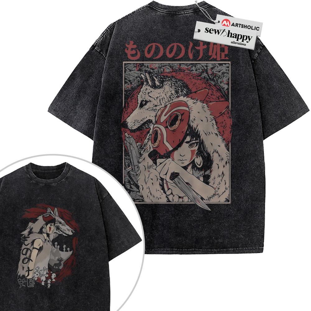 Wash Tee Princess Mononoke Shirt, Studio Ghibli Shirt, Anime Shirt, Vintage T-Shirt 2-Sided Wash Tee Princess Mononoke Shirt, Studio Ghibli Shirt, Anime Shirt, Vintage T-Shirt 2-Sided - Image 1