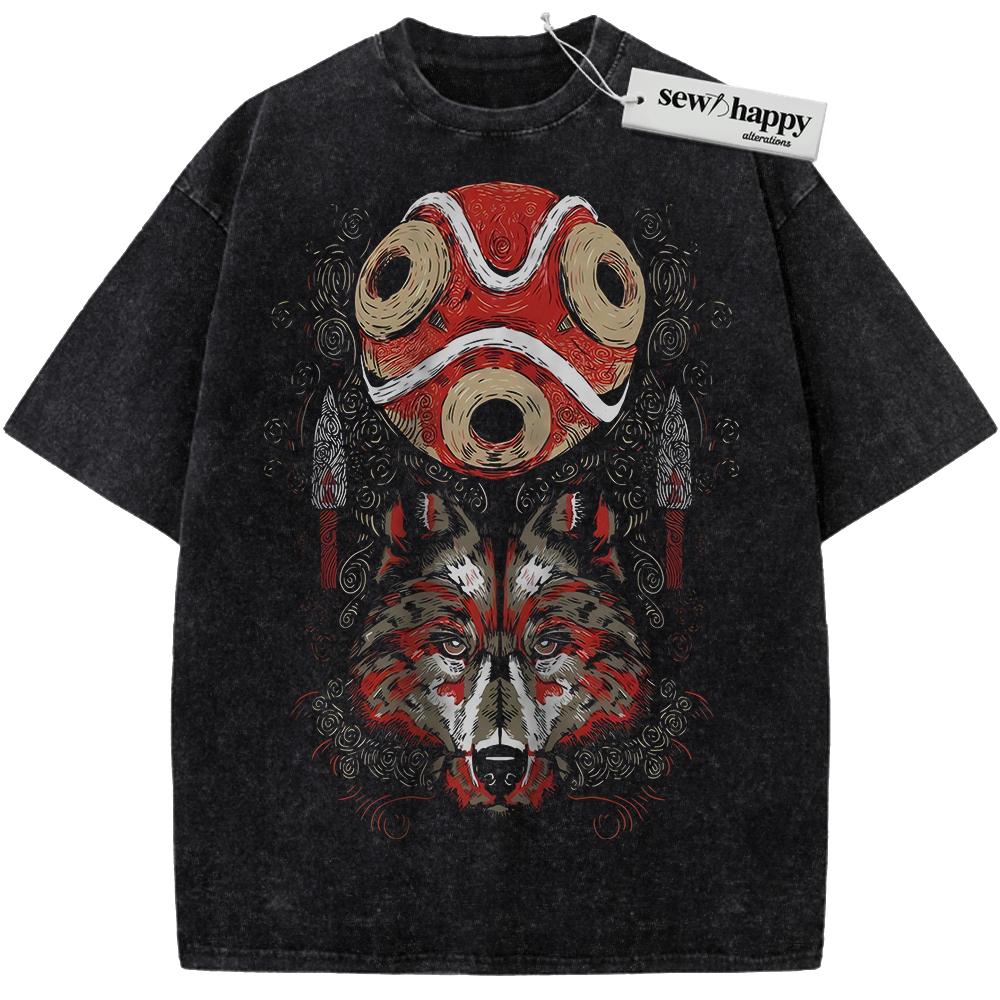 Wash Tee Princess Mononoke Shirt, Studio Ghibli Shirt, Anime Shirt, Vintage T-Shirt Wash Tee Princess Mononoke Shirt, Studio Ghibli Shirt, Anime Shirt, Vintage T-Shirt - Image 1