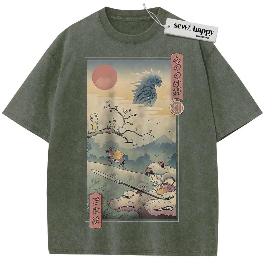 Wash Tee Princess Mononoke Shirt, Studio Ghibli Shirt, Anime Shirt, Vintage T-Shirt