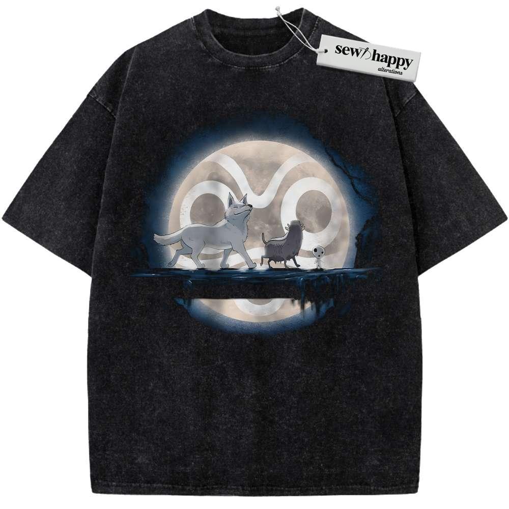 Wash Tee Princess Mononoke Shirt, Studio Ghibli Shirt, Anime Shirt, Vintage T-Shirt Wash Tee Princess Mononoke Shirt, Studio Ghibli Shirt, Anime Shirt, Vintage T-Shirt - Image 1