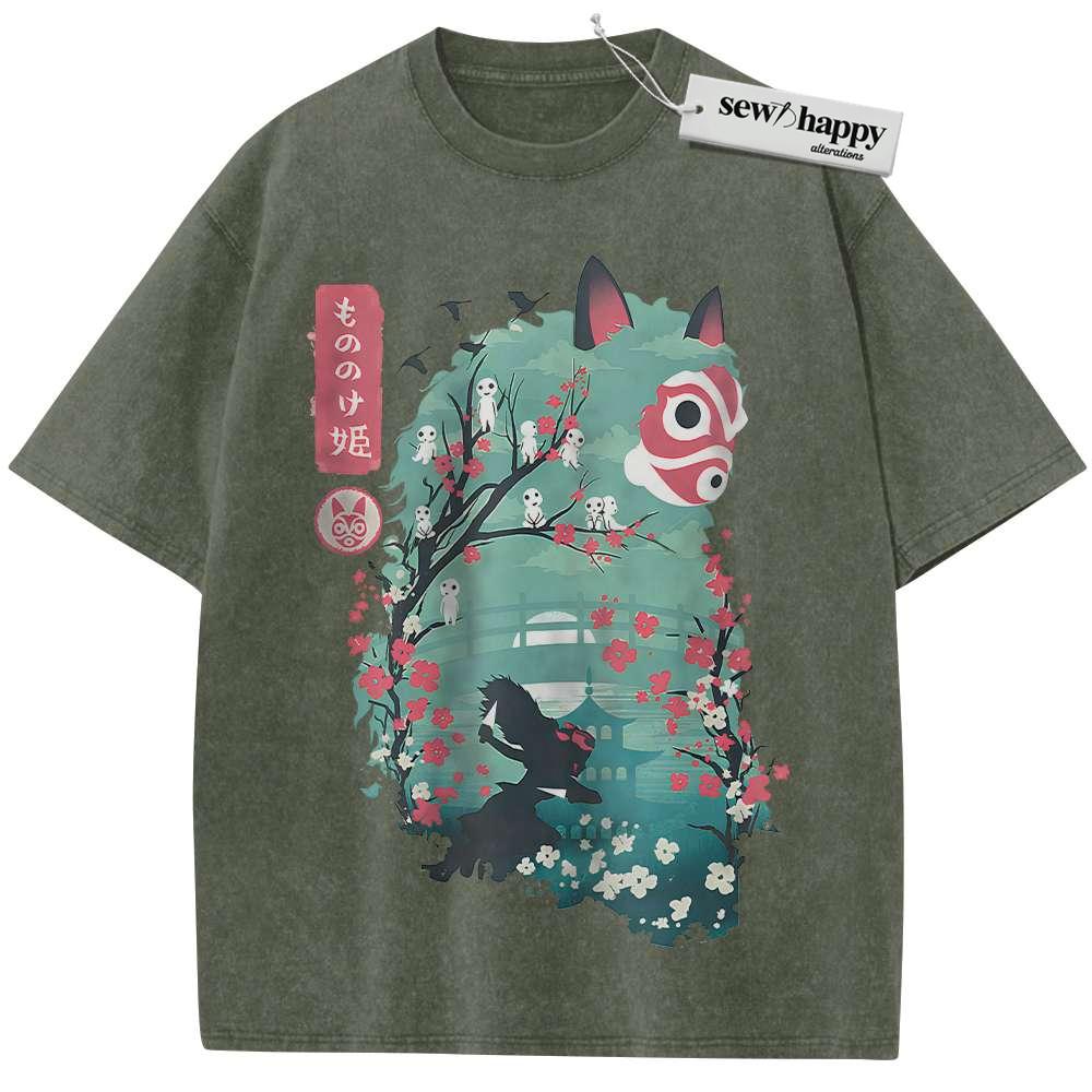 Wash Tee Princess Mononoke Shirt, Studio Ghibli Shirt, Anime Shirt, Vintage Tee