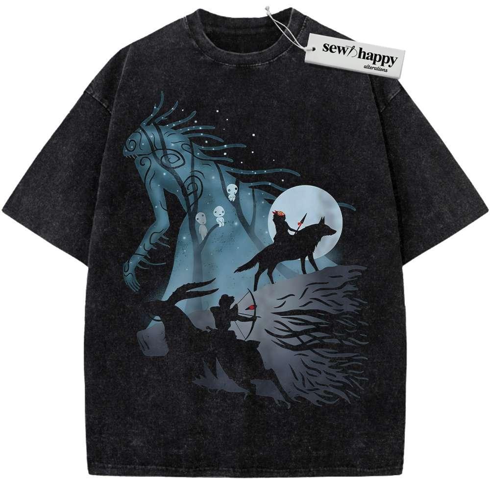 Wash Tee Princess Mononoke Shirt, Studio Ghibli Shirt, Anime Shirt, Vintage Tee