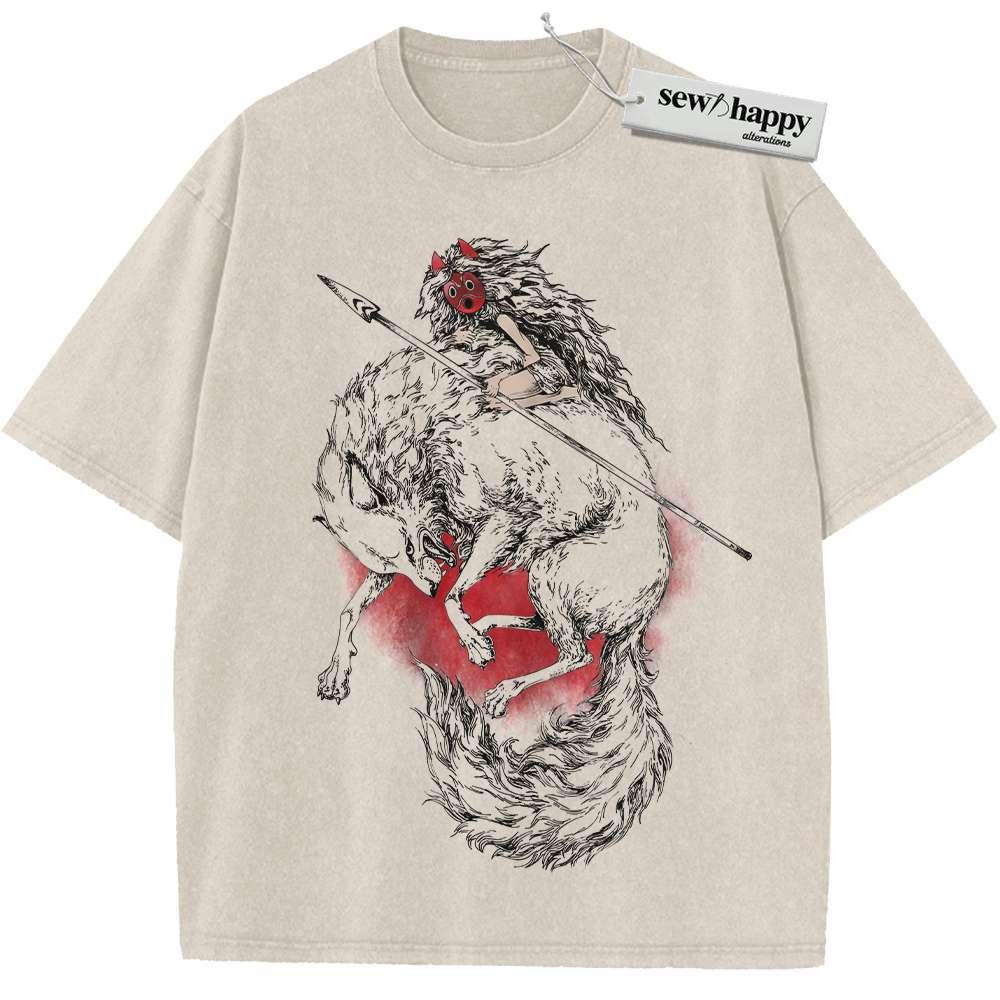 Wash Tee Princess Mononoke Shirt, Studio Ghibli Shirt, Anime Shirt, Vintage Tee