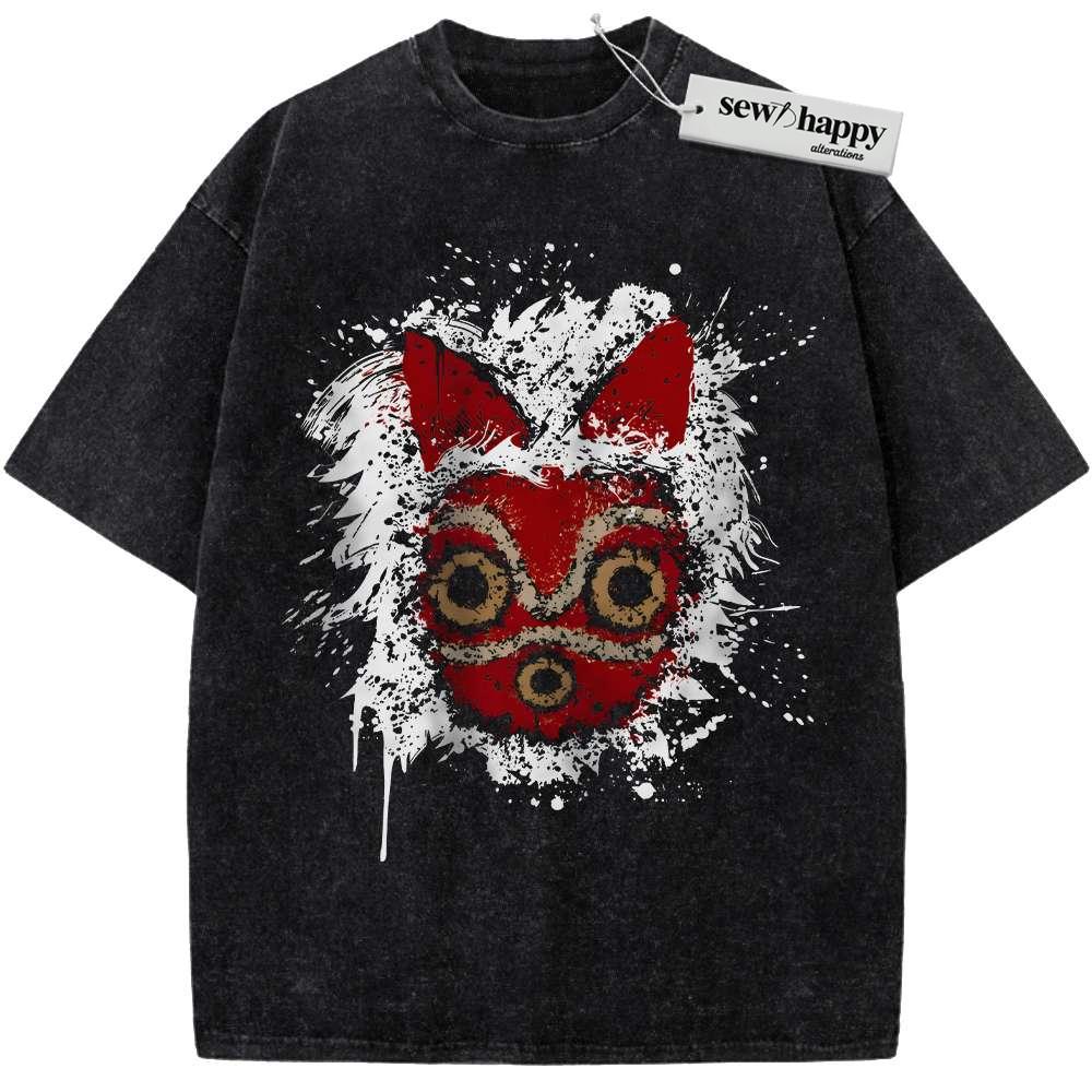 Wash Tee Princess Mononoke Shirt, Studio Ghibli Shirt, Anime Shirt, Vintage Tee