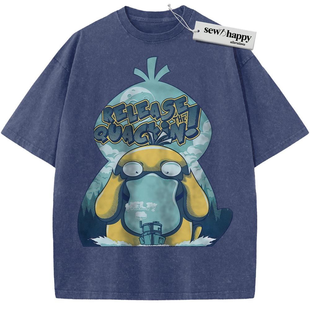 Wash Tee Psyduck Shirt, Pokemon Shirt, PKM Shirt, Anime Shirt, Vintage T-Shirt