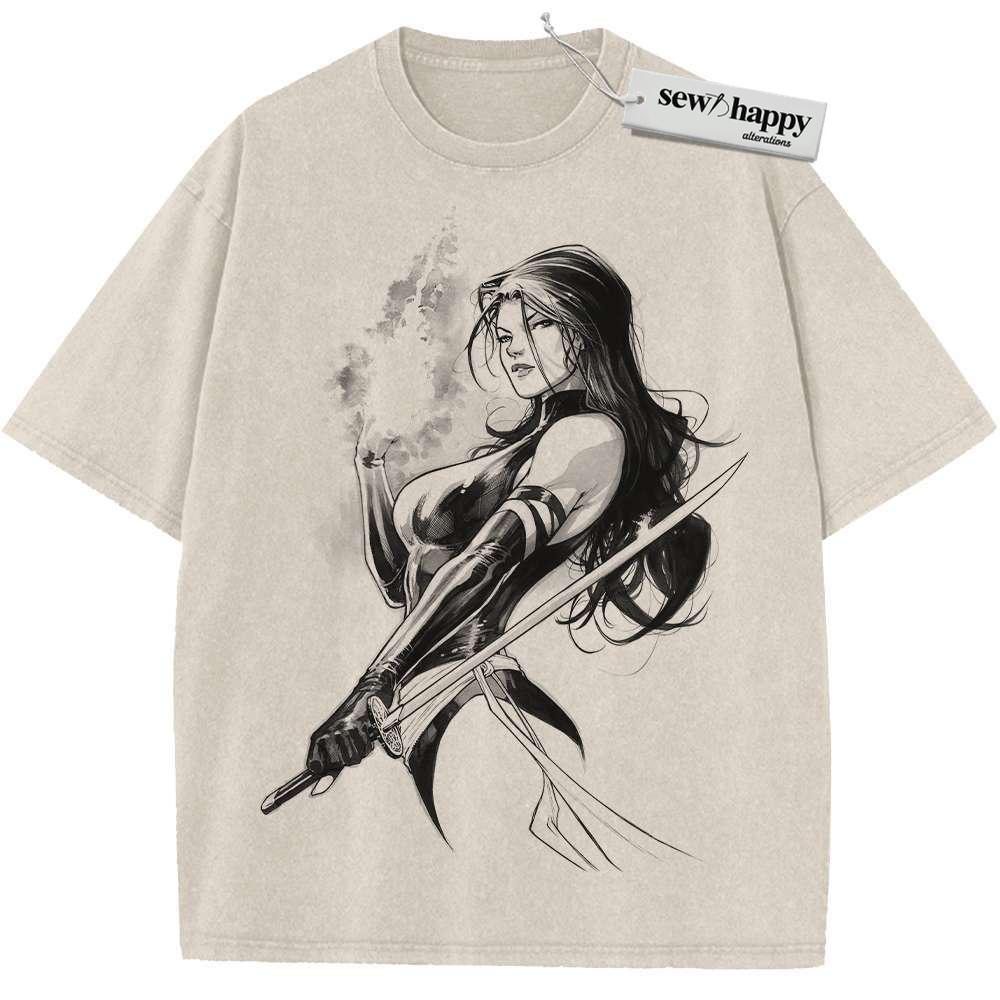 Wash Tee Psylocke Shirt, X-Men Shirt, Marvel Comics Shirt, Vintage T-Shirt