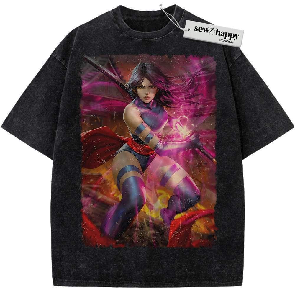 Wash Tee Psylocke Shirt, X-Men Shirt, Marvel Comics Shirt, Vintage Tee