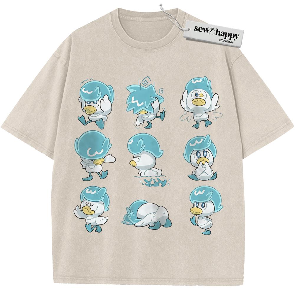 Wash Tee Quaxly Shirt, Pokemon Shirt, PKM Shirt, Anime Shirt, Vintage T-Shirt