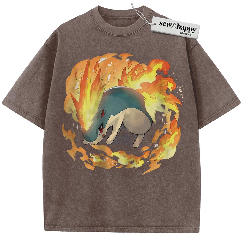 Wash Tee Quilava Shirt, Pokemon Shirt, PKM Shirt, Anime Shirt, Vintage T-Shirt