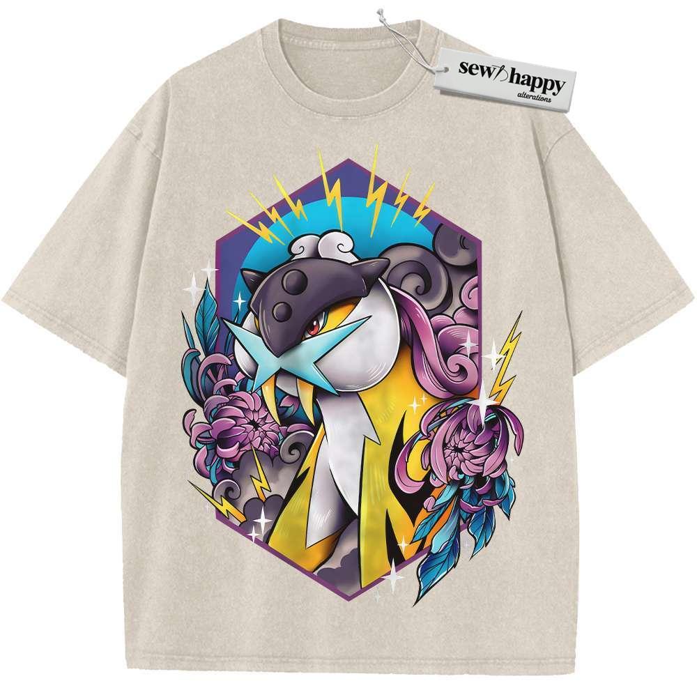 Wash Tee Raikou Shirt, Pokemon shirt, Anime Shirt, Vintage T-Shirt