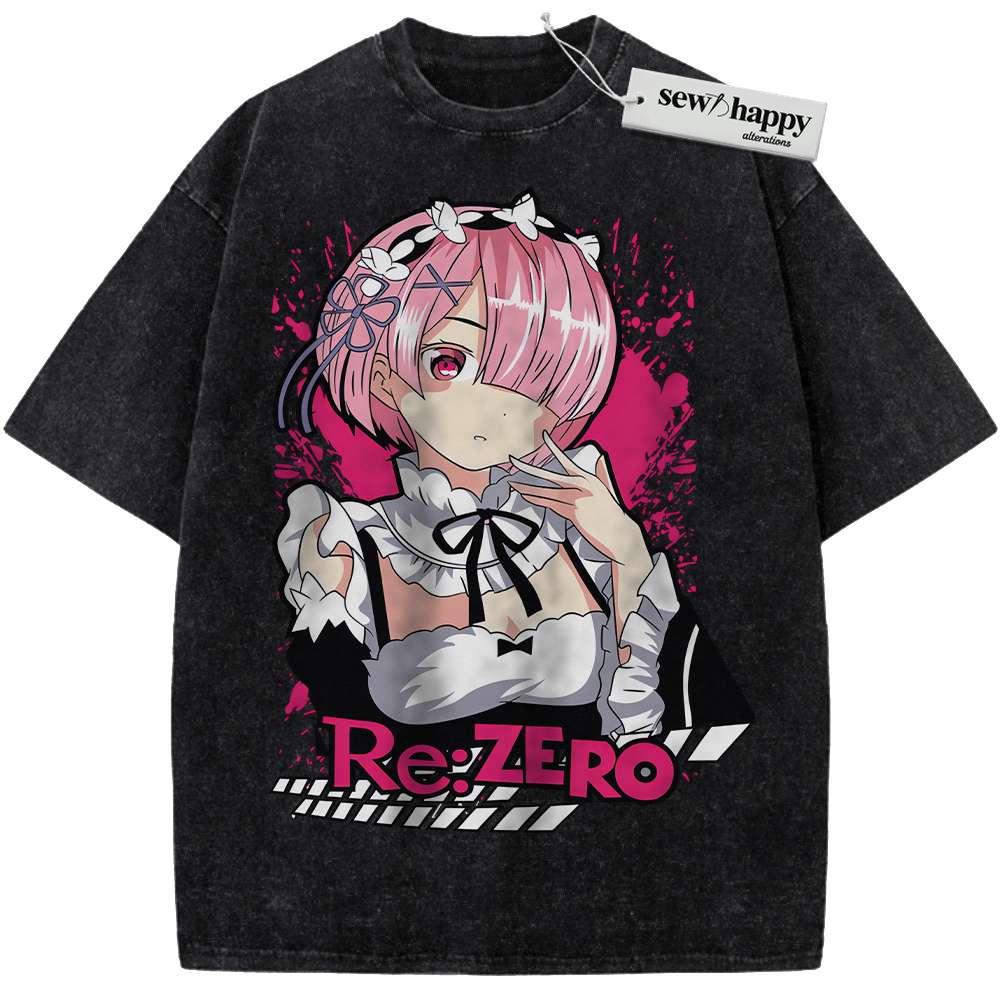 Wash Tee Ram Shirt, Re:Zero Shirt, Anime Shirt, Vintage Tee