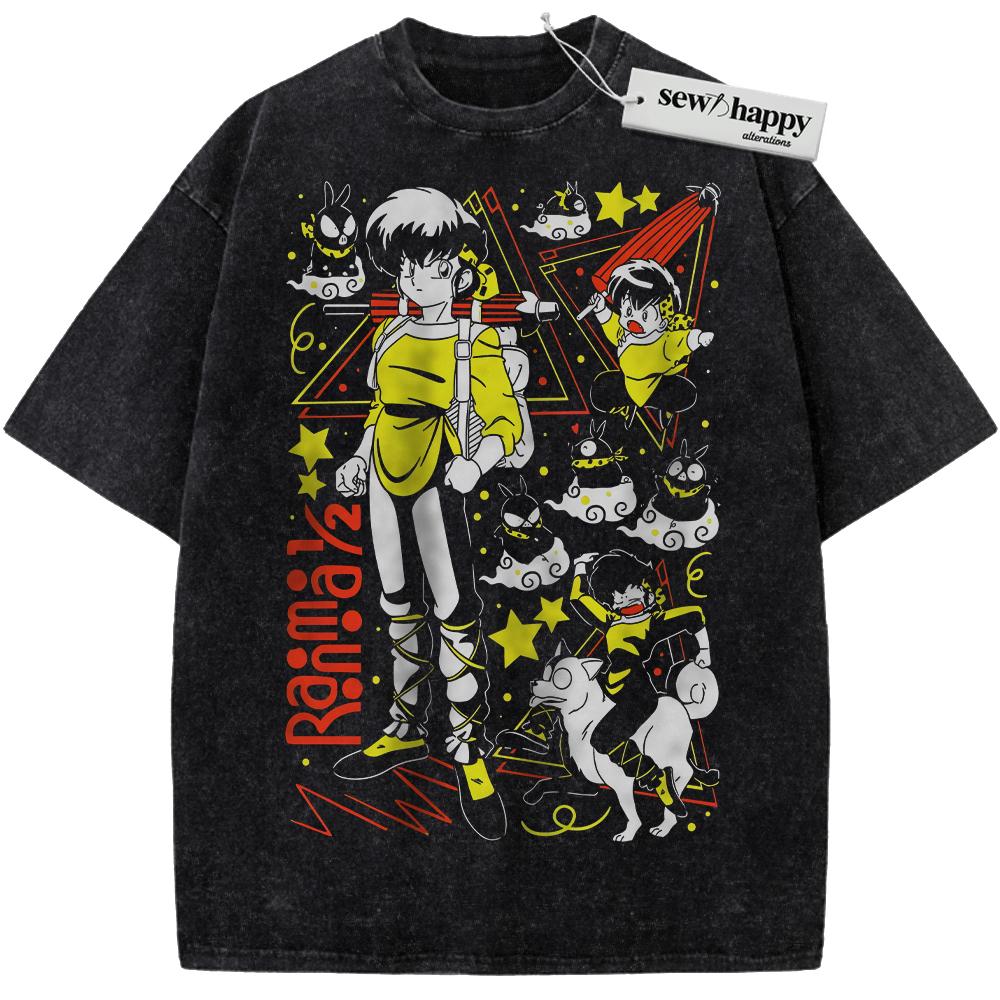 Wash Tee Ranma Saotome Shirt, Ranma 1/2 Shirt, Anime Shirt, Vintage T-Shirt