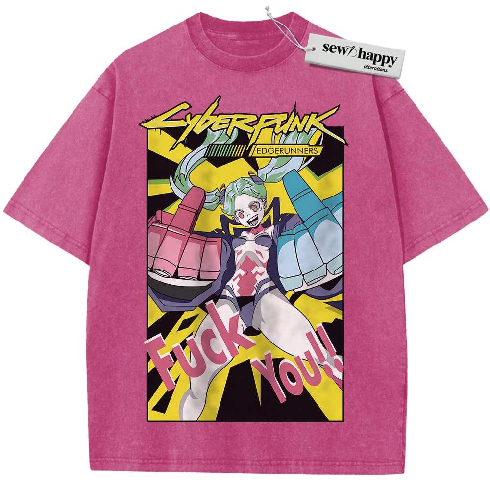 Wash Tee Rebecca Shirt, Cyberpunk: Edgerunners Shirt, Game Shirt, Vintage T-Shirt Wash Tee Rebecca Shirt, Cyberpunk: Edgerunners Shirt, Game Shirt, Vintage T-Shirt - Image 1