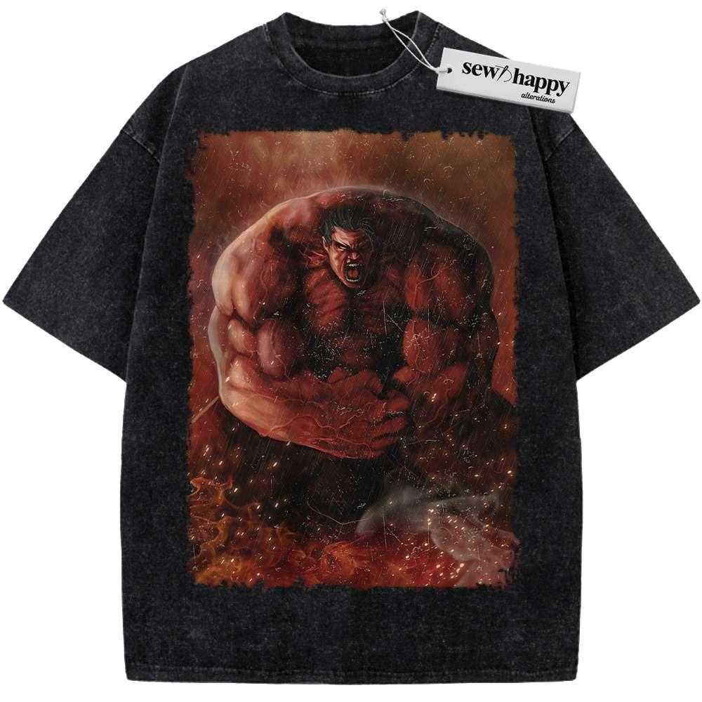 Wash Tee Red Hulk Shirt, Marvel Comics Shirt, Vintage Tee