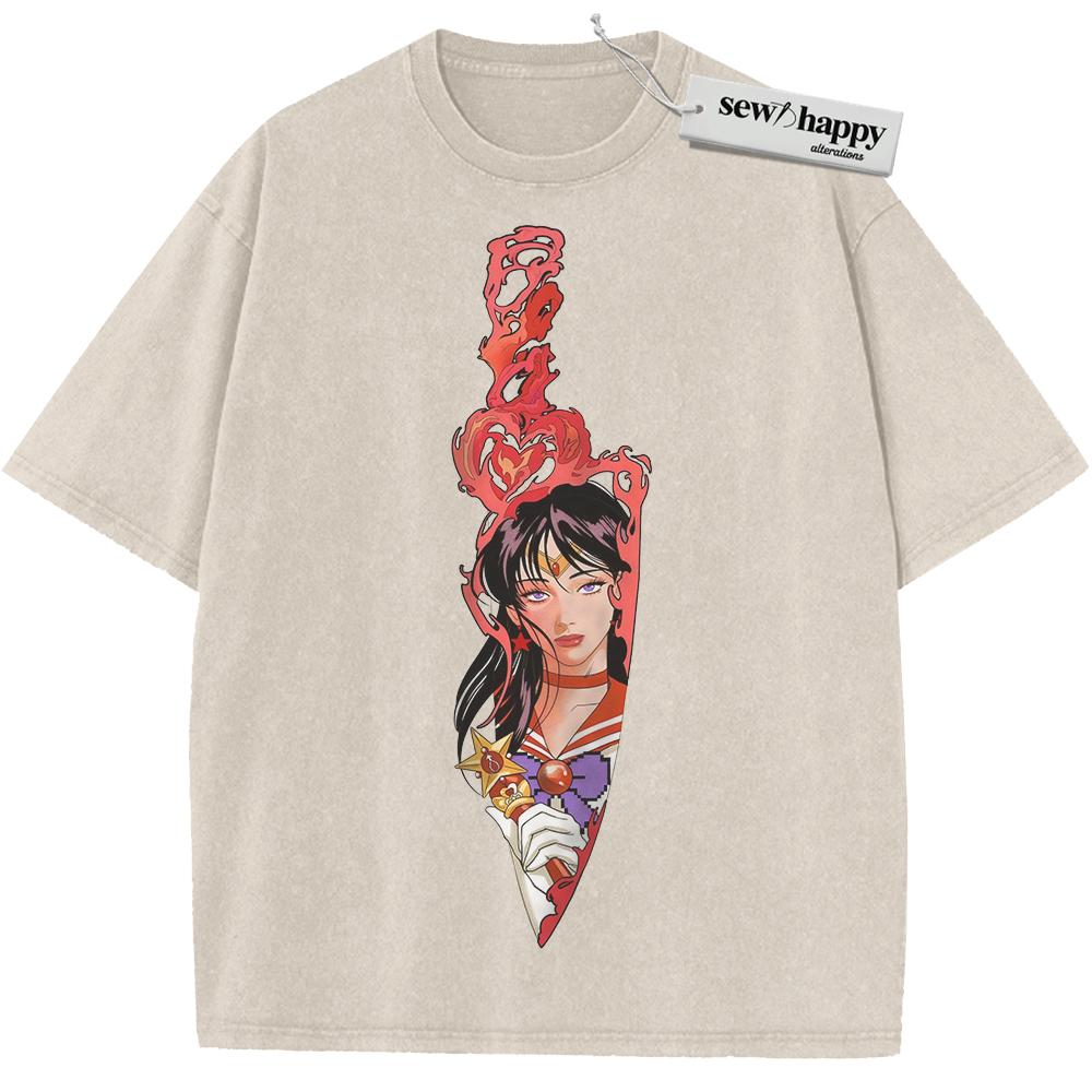 Wash Tee Rei Hino Shirt, Sailor Mars Shirt, Sailor Moon Shirt, Anime Shirt, Vintage T-Shirt
