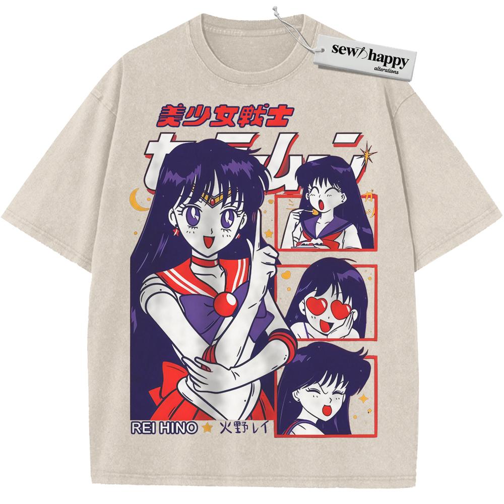 Wash Tee Rei Hino Shirt, Sailor Mars Shirt, Sailor Moon Shirt, Anime Shirt, Vintage T-Shirt