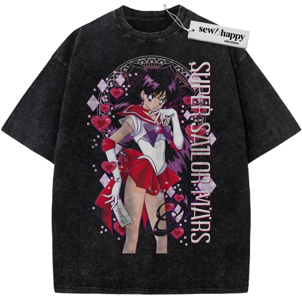 Wash Tee Rei Hino Shirt, Sailor Mars Shirt, Sailor Moon Shirt, Anime Shirt, Vintage Tee