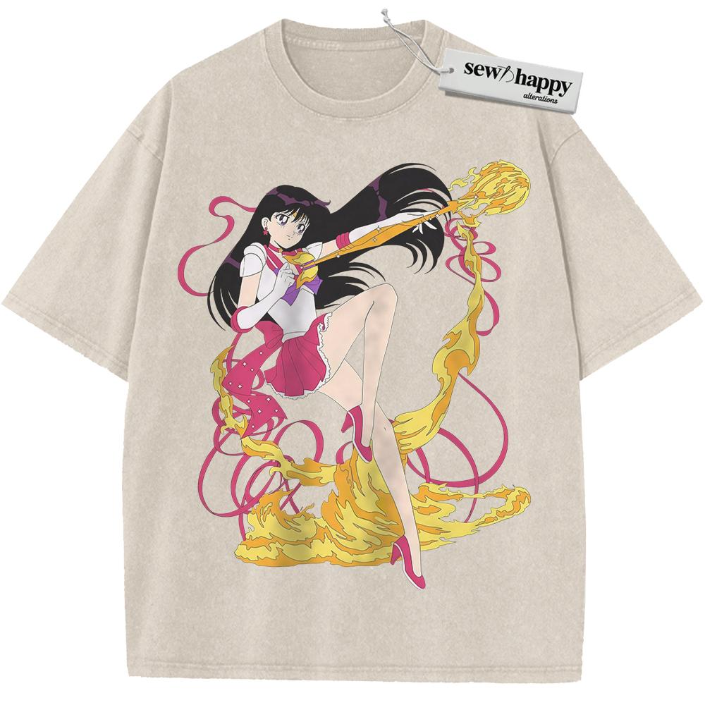 Wash Tee Rei Hino Shirt, Sailor Mars Shirt, Sailor Moon Shirt, Anime Shirt, Vintage Tee